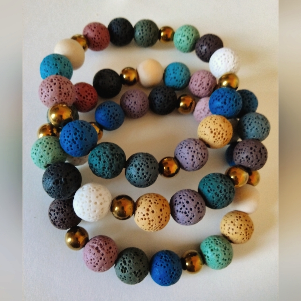 Volcanic Lava Gemstone Bracelet